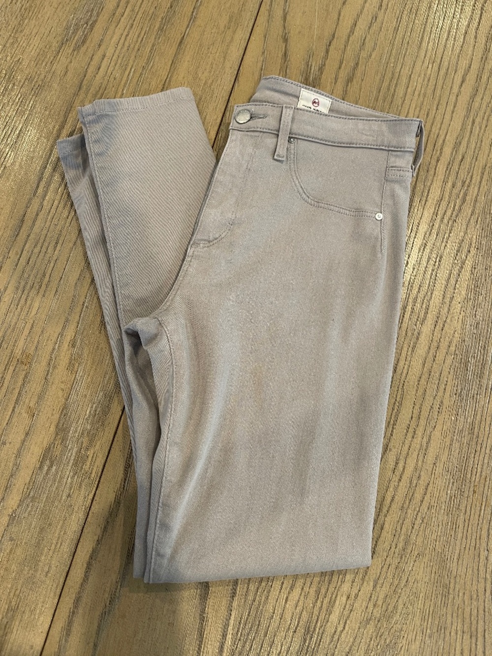 AG stretch denim farrah 29R skinny ankle high rise seamless ligth gray